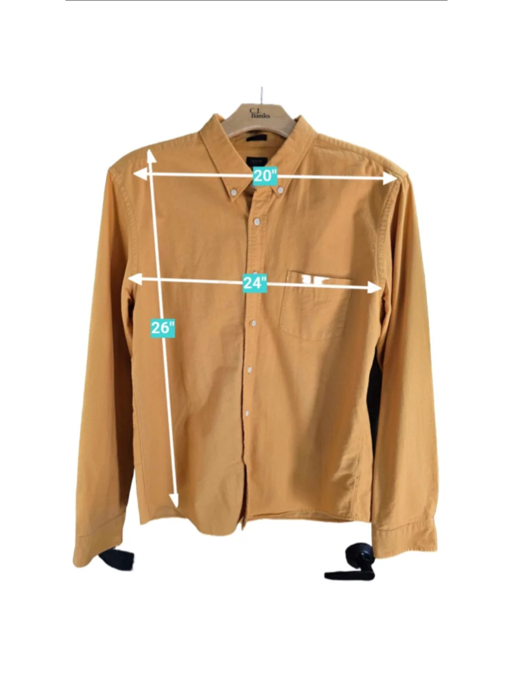 Men's J. Crew Oxford Shirt XL Gold Slim Fit
